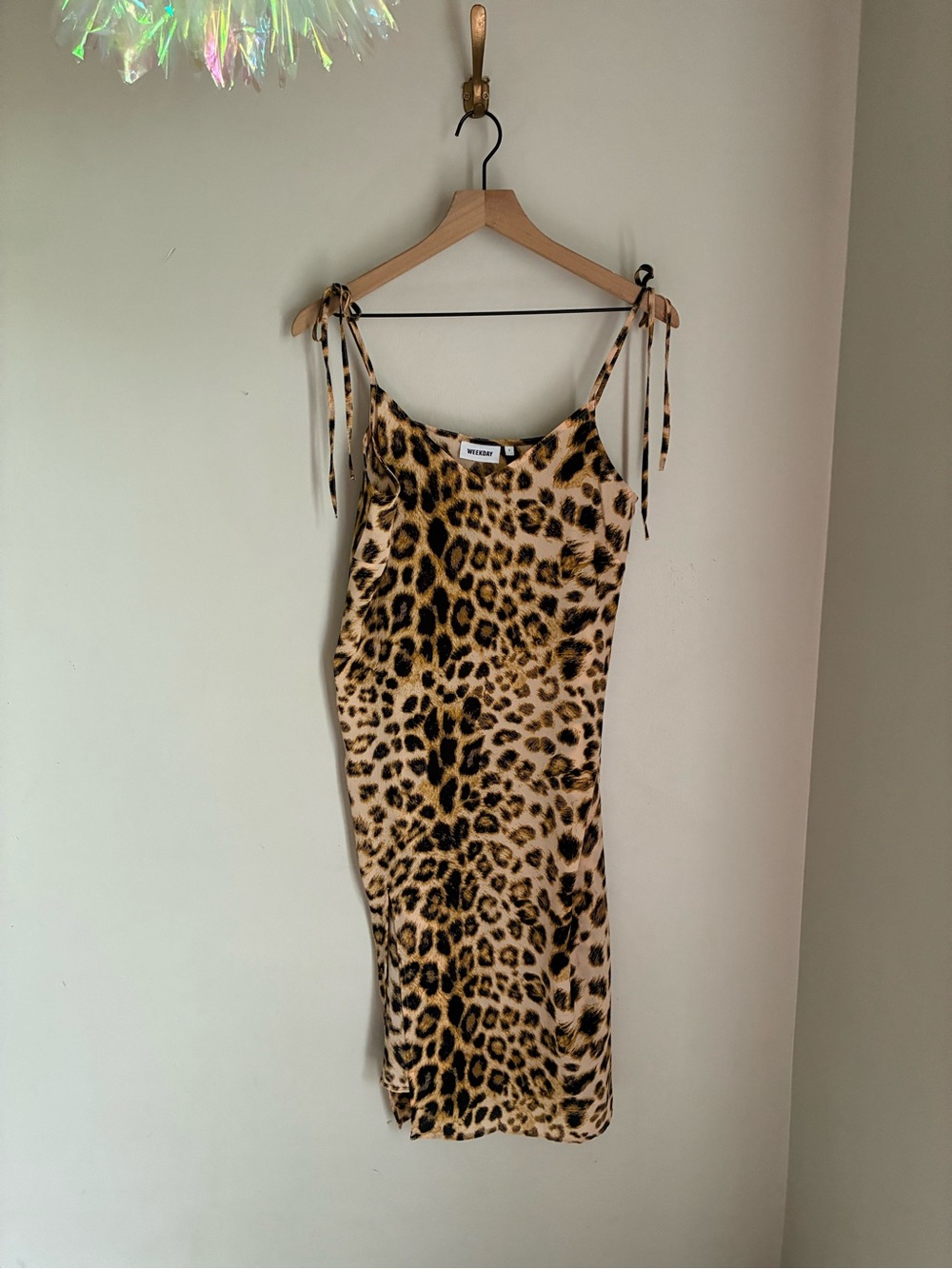 Weekday Leopard Slip Dress Size Small